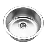 Yosemite Home Decor MAG465 18-Gauge Stainless Steel Round Undermount Sink, 18-5/8-by-7-15/32-Inch, Satin