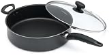 Kitchen & Housewares : Proctor Silex 52506 Aluminum Nonstick Softhandle 11 Inch Covered Chicken Fryer, Black