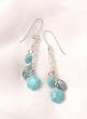 Turquoise and Apatite - Three Chain Earrings