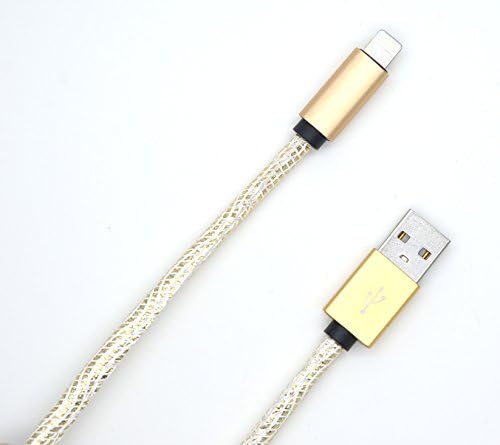AiT Lighting cable [3.28 Ft/1 M] Leather Coating High Speed Super Durable Charging Cable Compatible with iPhone, iPad and More (Golden)