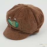 Corduroy Newsboy Cap-Dark Brown