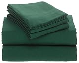 Pike Street Solid Flannel Queen Sheet Set, Forest Green