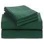 Pike Street Solid Flannel Queen Sheet Set, Forest Green
