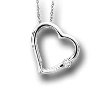 Floating Heart Pendant with Diamond