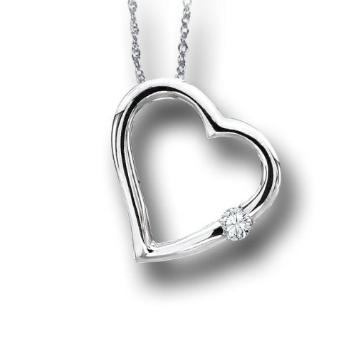 Floating Heart Pendant with Diamond