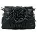 LD01 Classic Black Leatherette Handbag Tote Purse
