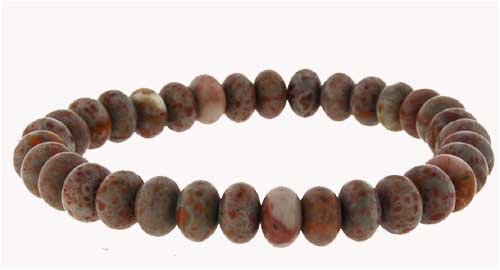 8mm Rondell Bracelet - Fossil Agate