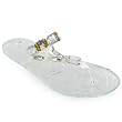 16e New Ladies Clear Rubber Jewelled Sandals Size 3-8