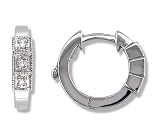 White Gold Pave Diamond Earrings in White Gold (with Safety Lock)
