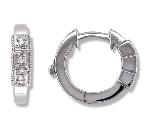 Childrens Toyshop  Jewelry : White Gold Pave Diamond Earrings in White Gold (with Safety Lock)