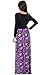 KOH KOH Women's Cross Over Long Sleeve Wrap Elegant Cocktail Maxi Dress - X-Large - Black and Purple