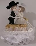 Cowboy Couple with Hay Bale Western Cake Top