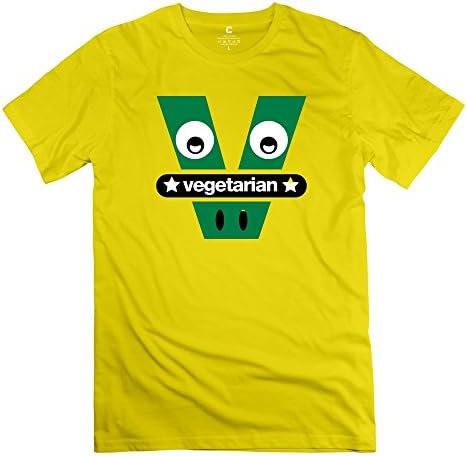 Sihan Vegetarian Kuh Men's Geek T-shirt Size XL Yellow