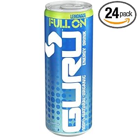 Guru Full On Lemonade Energy Drink, 100% Natural, 12-Ounce Cans (Pack of 24)