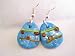 Fused Glass Blue Easter Egg Dangle Earrings