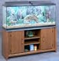 Aquarium Stand - For 55 Gallon Tank (Cherry/Black) (24 3/8"H x 50"L x 15 3/8"W)