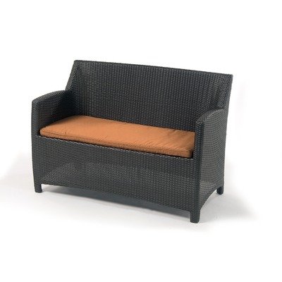 Dana Love Seat in Espresso Fabric: Tuscan Orange