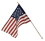 Valley Forge 30-Inch by 50-Inch U.S. Nylon Flag With Sewn Stripes and Embroidered Stars With 5-Foot Wood Pole Banner Kit With Bracket