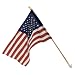 30"X50" US Nylon flag with sewn stripes & embroidered stars with 5' wood pole banner Kit with bracket