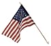 30X50 US Nylon flag with sewn stripes & embroidered stars with 5' wood pole banner Kit with bracket