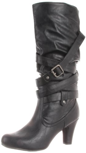 Madden Girl Women's Piinup Boot,Black Paris,8 M US