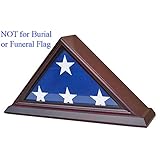 SMALL 3'X5' Flag Display Case Box (NOT for Burial Funeral Flag), SOLID WOOD - Cherry Finish (FC35-CH)