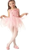 41V1ZKffe8L. SL160  POPATU   Pink Dance Dress / Costume with Front Lace Cover, Rose Trim and Sparkling Laser Dots.