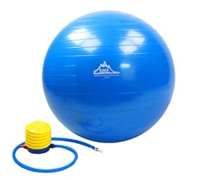 Black Mountain Products Anti Burst Exercise Stability Ball with Pump, Blue, 2000-Pound/75cm