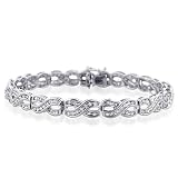 Sterling Silver 1.00 Carat Diamond Tennis-Bracelets 7.5"