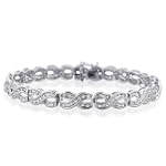 1.00 Carat Diamond Infinity Bracelet in Sterling Silver - 7.5"