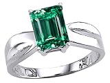 1.25 cts Genuine Lab Created Emerald Cut Solitaire Ring - 14kt White or Yellow Gold