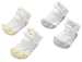 Carter's Hosiery Unisex-baby Newborn Stripe 2 Pack Neutral Duck-Star Booties, White, 0-3 Months