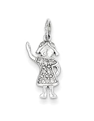 14k White Gold Diamond Girl Charm Cyber Monday Special