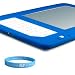 Bright Blue Silicone Skin for Kindle 2 + Wisdom * Courage Wristband
