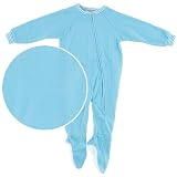 Light Blue Footed Sleeper Pajamas for Toddlers and Girls