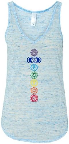 Yoga Clothing For You Ladies Colored Chakras Flowy V-Neck Tank Top