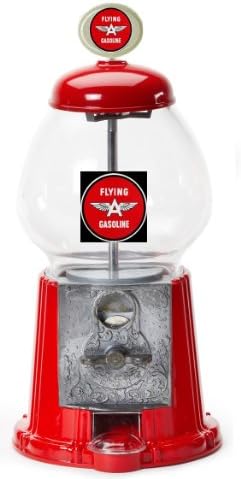 11" Red Jr Classic Retro Gas/Oil Gumball Machine Includes 1 Pound of Gumballs Flying A Logo