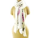 Jersey scarf "Vahin&eacute;" pink ivory.