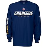 Reebok San Diego Chargers Navy Blue Youth Sideline Call Long Sleeve T-shirt