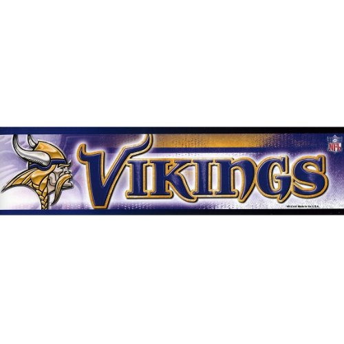 Minnesota Vikings - Helmet & Name Bumper Sticker