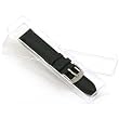 Black Leather Oilskin Watchband & Buckle Watch Band Long 18mm