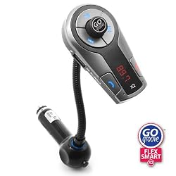 GOgroove FlexSMART X2 ADVANCED Wireless In-Car Bluetooth FM Transmitter with Charging, Music Control and Hands-Free Calling for ANDROID, iPhone, Blackberry and Windows Smartphones