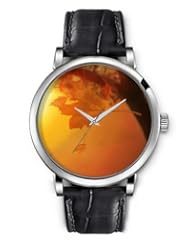 SPRAWL Aanalog Fashion Series Silver Ladies Watches of Genuine Black Leather Strap,Unique Wrist Watch for Women Girls Designed with Yellow maple leaf