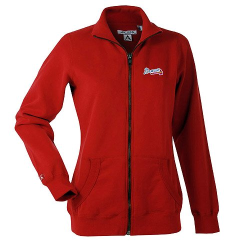 Atlanta Braves Women's Revolution Track Jacket by Antigua - Dark Red Medium