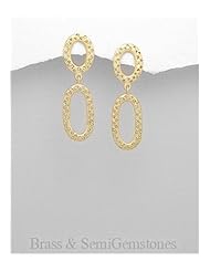 Peridot Earrings In Brass