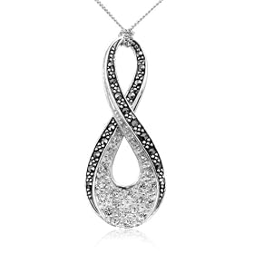 Sterling Silver Marcasite Figure Eight Necklace by Marcasite Birthstones