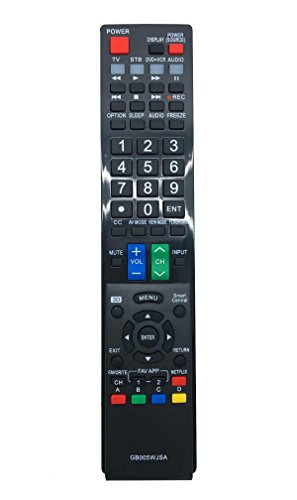 Vinabty New Remote GB005WJSA Replaced for Sharp Aquos BDAMS20 LC60C7450 LC60C7450U LC60C8470U LC60LE655U LC60LE657U LC60LE745 LC60LE745U LC60LE755U LC60LE757U LC60LE845U LC60LE847 LC60LE847U