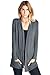 12 Ami Basic Long Sleeve Open Front Pocket Cardigan (S-2X) - Made in USA