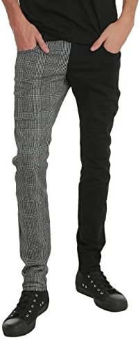 Royal Bones Glen Plaid Split Leg Skinny Jeans Size : 32