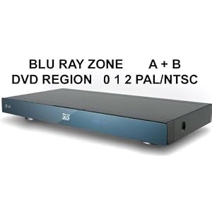 NEW 3D LG BX580 Wi-Fi MULTIZONE BLU RAY A & B MULTI REGION CODE 1 & 2 BLU RAY DVD PLAYER DIVX XVID AVI MKV DIVX-HD MEDIA PLAYER 100~240V 50/60Hz World Wide Voltage